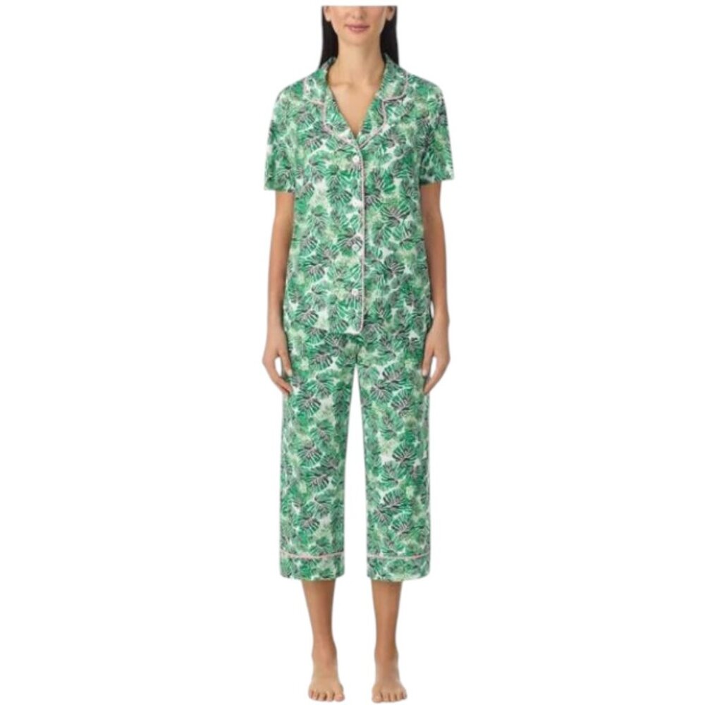 NEW Room Service Notch Collar Pajamas PJs | Green